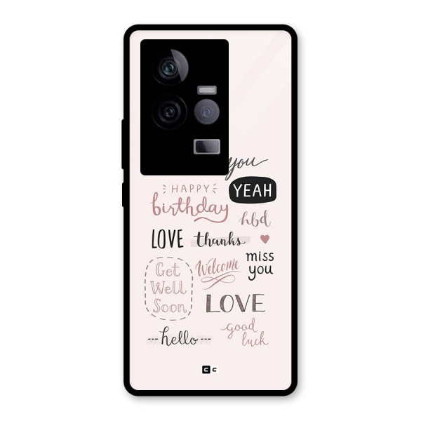 Cute Quotes Glass Back Case for Vivo iQOO 11 5G