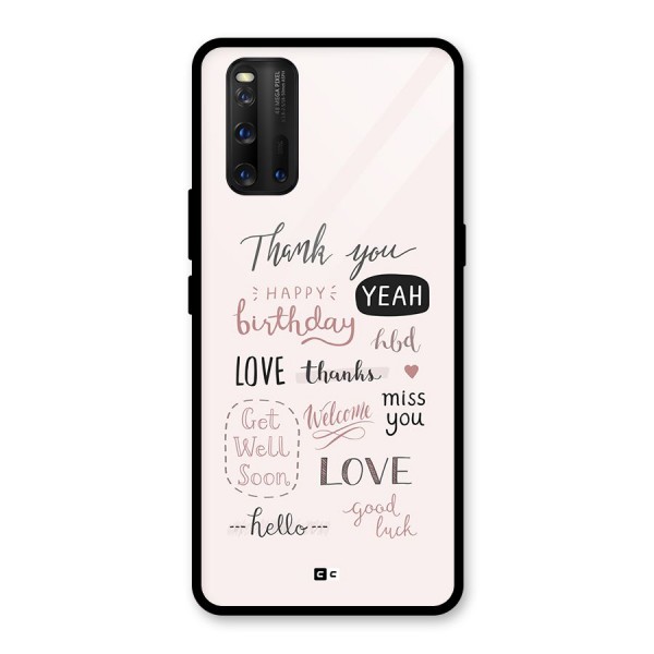 Cute Quotes Glass Back Case for Vivo iQOO 3