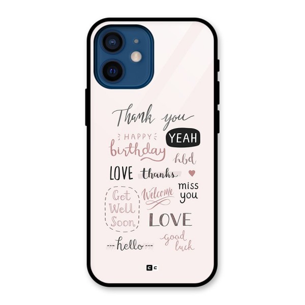 Cute Quotes Glass Back Case for iPhone 12 Mini