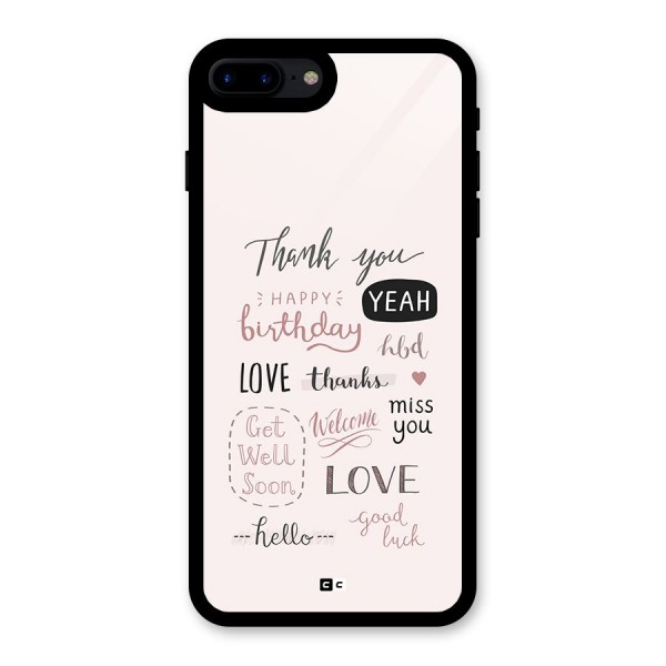 Cute Quotes Glass Back Case for iPhone 7 Plus