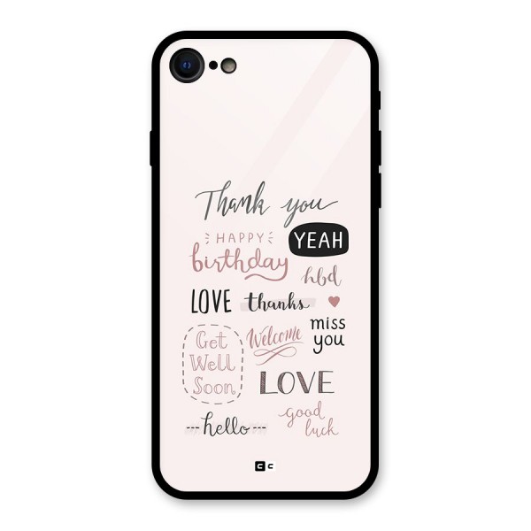 Cute Quotes Glass Back Case for iPhone SE 2020