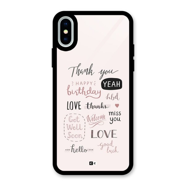 Cute Quotes Glass Back Case for iPhone XS