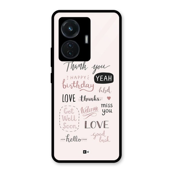 Cute Quotes Glass Back Case for iQOO Z6 44W