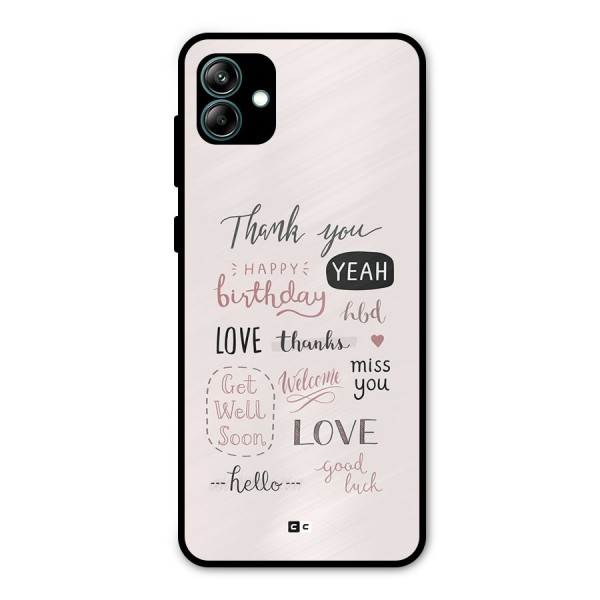 Cute Quotes Metal Back Case for Galaxy A04