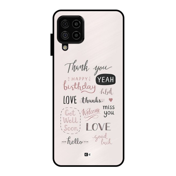 Cute Quotes Metal Back Case for Galaxy A22 4G