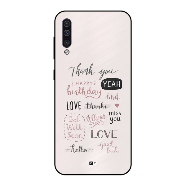 Cute Quotes Metal Back Case for Galaxy A50