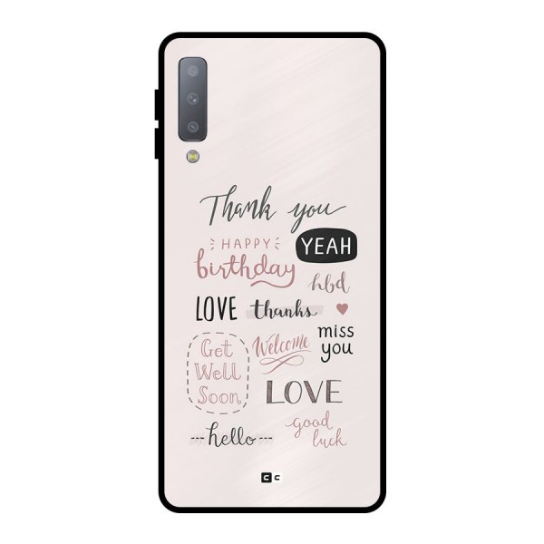 Cute Quotes Metal Back Case for Galaxy A7 (2018)