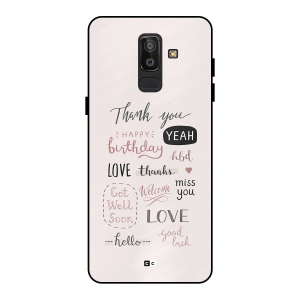 Cute Quotes Metal Back Case for Galaxy J8