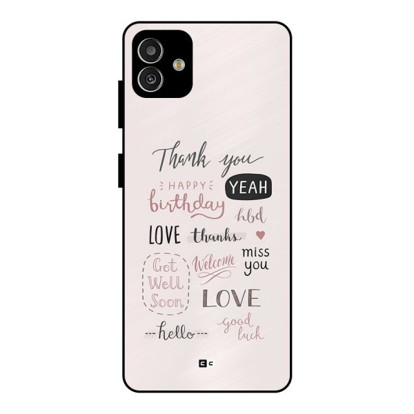 Cute Quotes Metal Back Case for Galaxy M13 5G