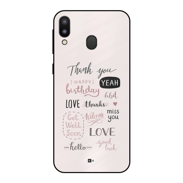 Cute Quotes Metal Back Case for Galaxy M20