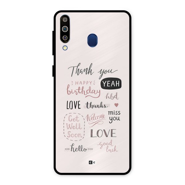 Cute Quotes Metal Back Case for Galaxy M30