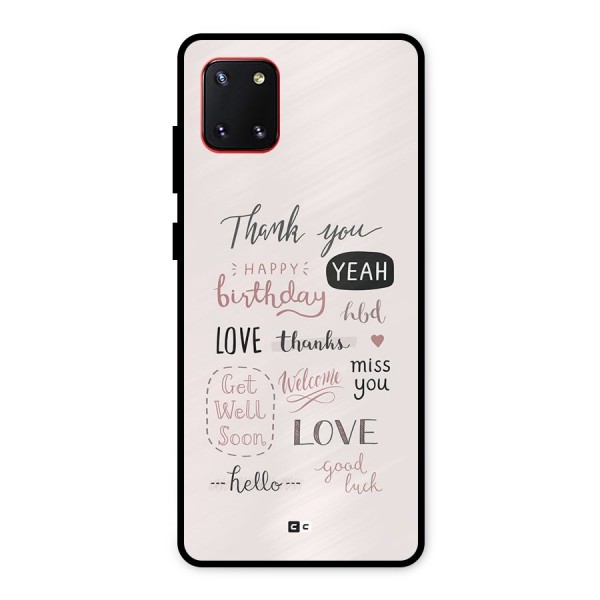 Cute Quotes Metal Back Case for Galaxy Note 10 Lite