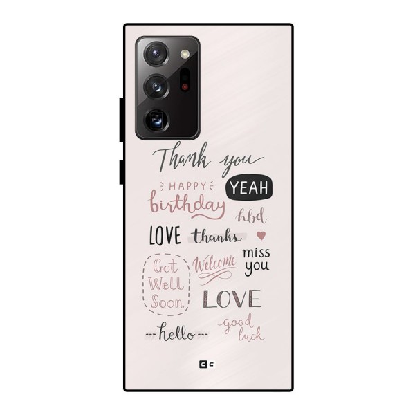 Cute Quotes Metal Back Case for Galaxy Note 20 Ultra