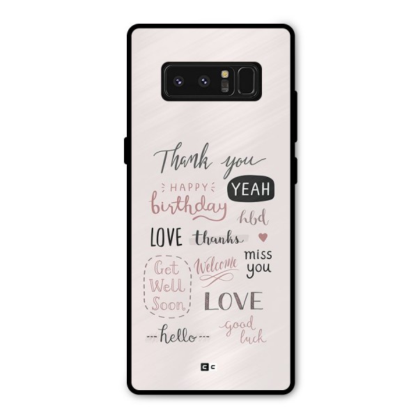 Cute Quotes Metal Back Case for Galaxy Note 8