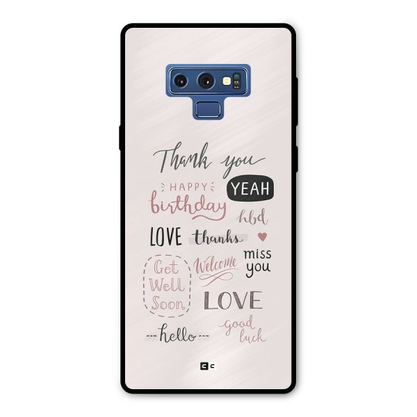 Cute Quotes Metal Back Case for Galaxy Note 9