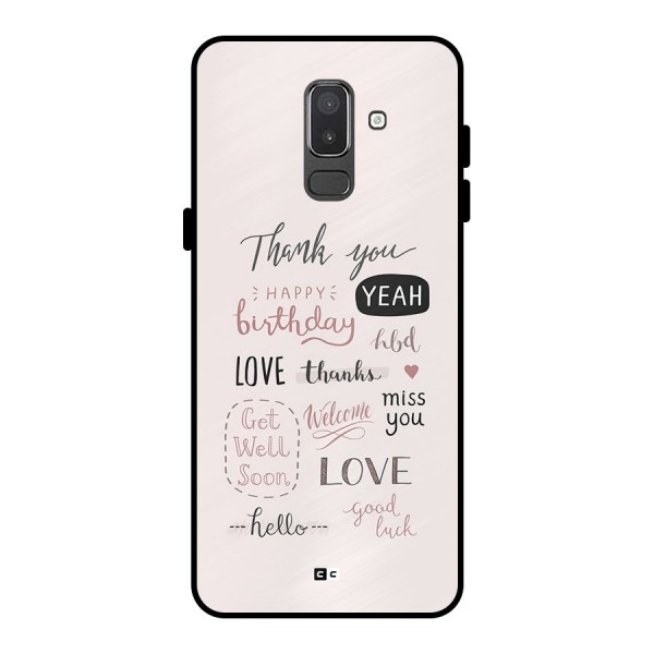 Cute Quotes Metal Back Case for Galaxy On8 (2018)