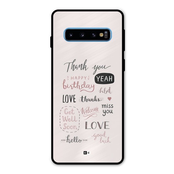 Cute Quotes Metal Back Case for Galaxy S10