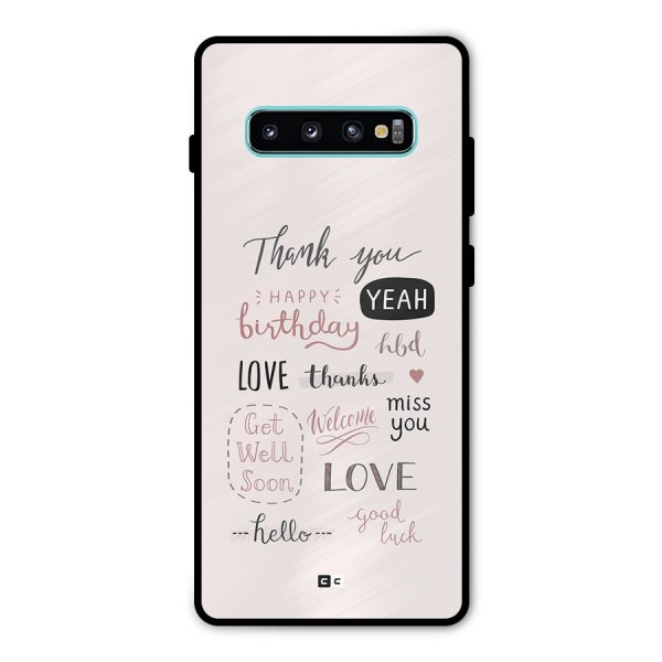 Cute Quotes Metal Back Case for Galaxy S10 Plus