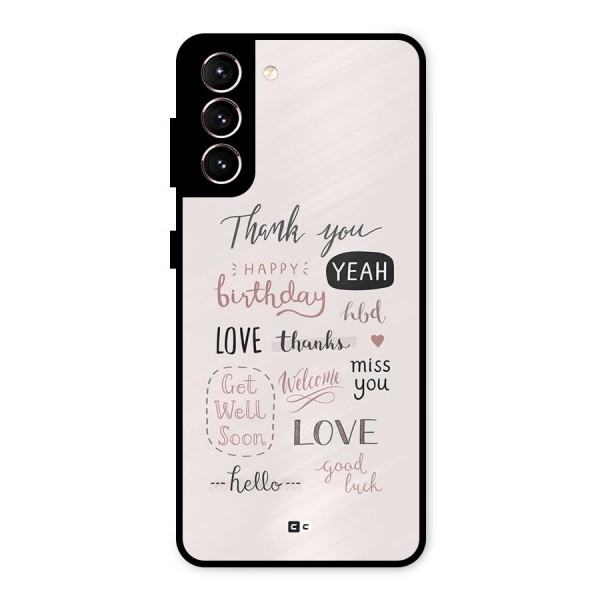 Cute Quotes Metal Back Case for Galaxy S21 5G