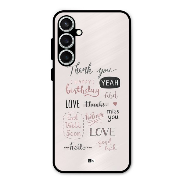 Cute Quotes Metal Back Case for Galaxy S23 FE