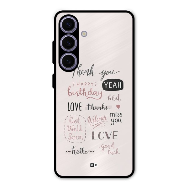 Cute Quotes Metal Back Case for Galaxy S24