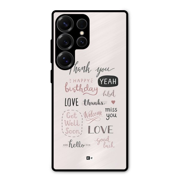 Cute Quotes Metal Back Case for Galaxy S25 Ultra