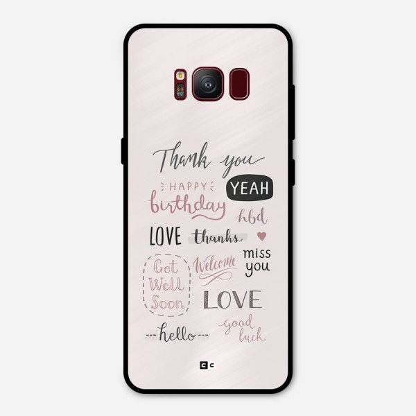 Cute Quotes Metal Back Case for Galaxy S8