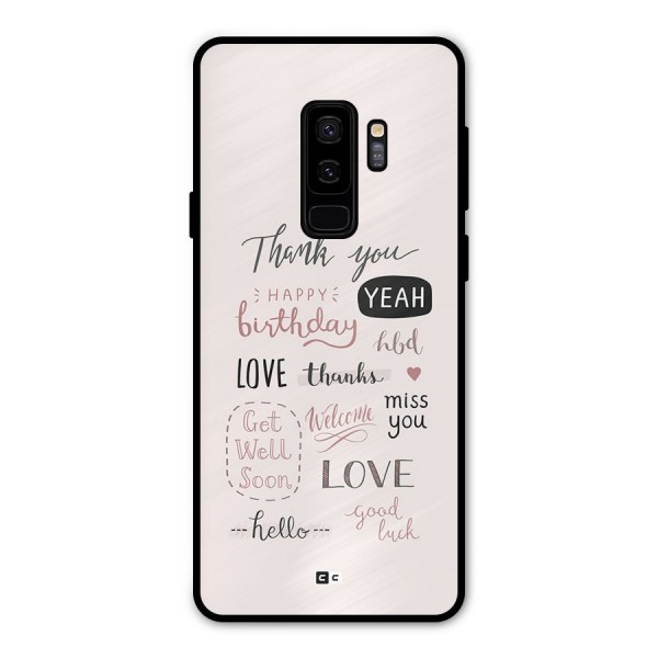 Cute Quotes Metal Back Case for Galaxy S9 Plus