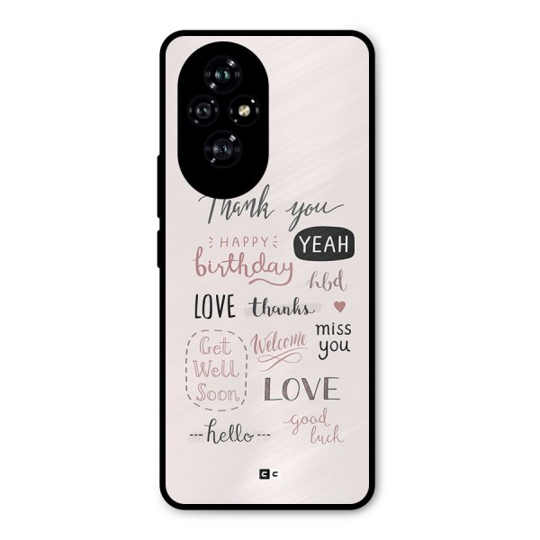 Cute Quotes Metal Back Case for Honor 200