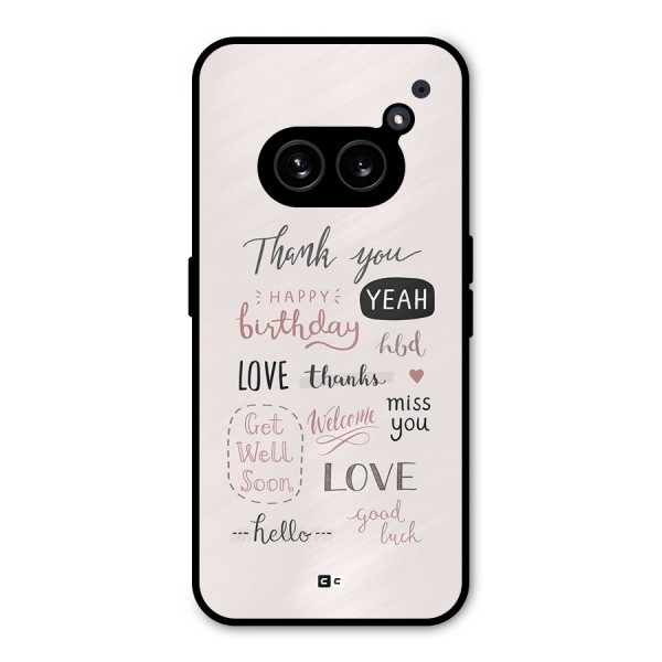 Cute Quotes Metal Back Case for Nothing Phone 2a Plus