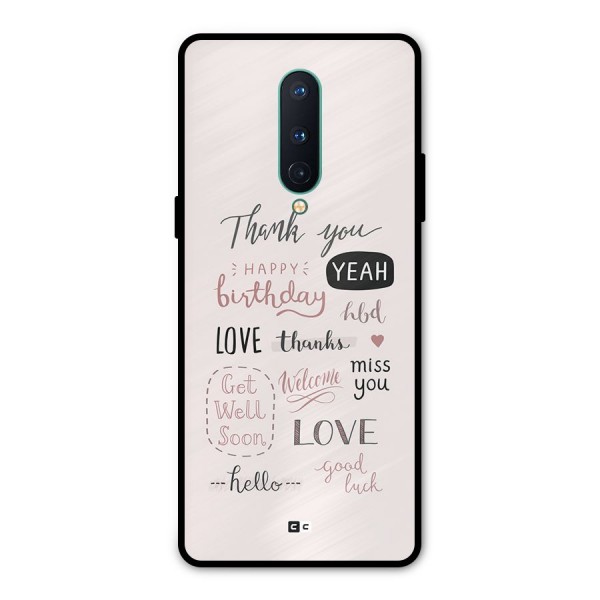 Cute Quotes Metal Back Case for OnePlus 8