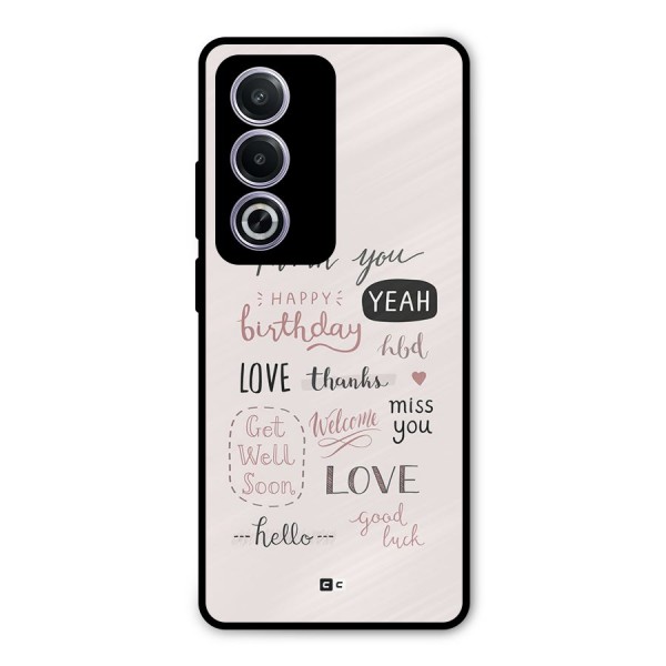 Cute Quotes Metal Back Case for Oppo A3 Pro