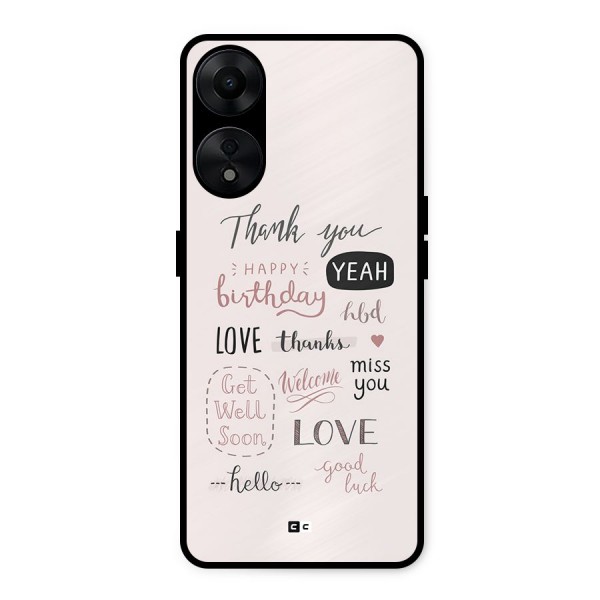 Cute Quotes Metal Back Case for Oppo A78 5G