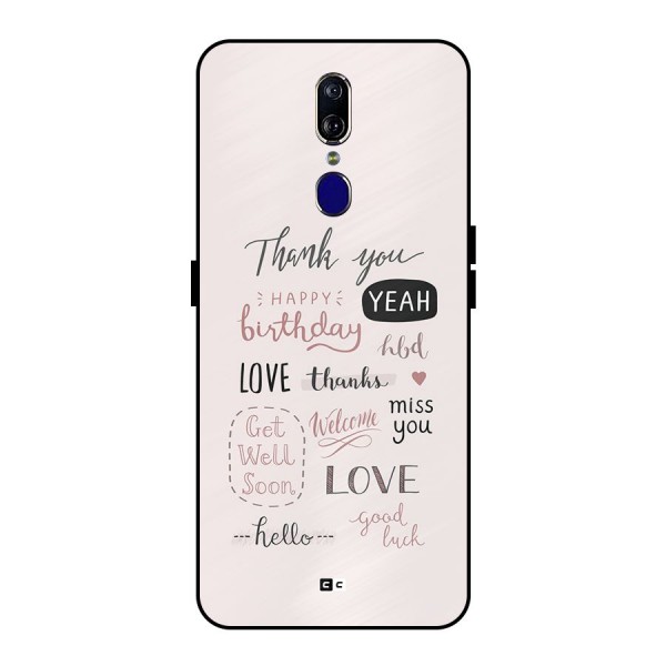 Cute Quotes Metal Back Case for Oppo F11