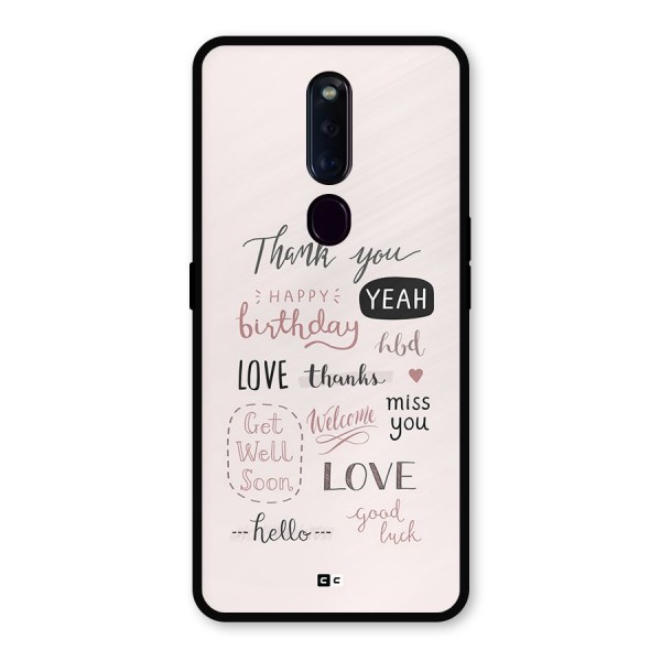 Cute Quotes Metal Back Case for Oppo F11 Pro