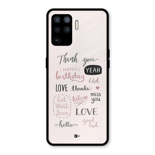 Cute Quotes Metal Back Case for Oppo F19 Pro