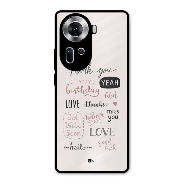 Cute Quotes Metal Back Case for Oppo Reno11 5G