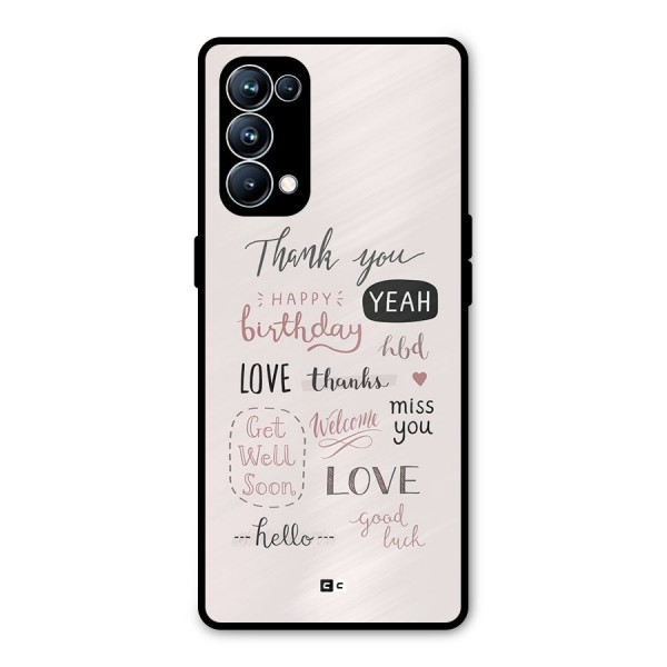 Cute Quotes Metal Back Case for Oppo Reno5 Pro 5G