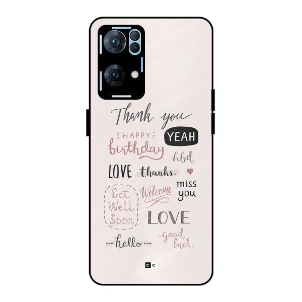 Cute Quotes Metal Back Case for Oppo Reno7 Pro 5G