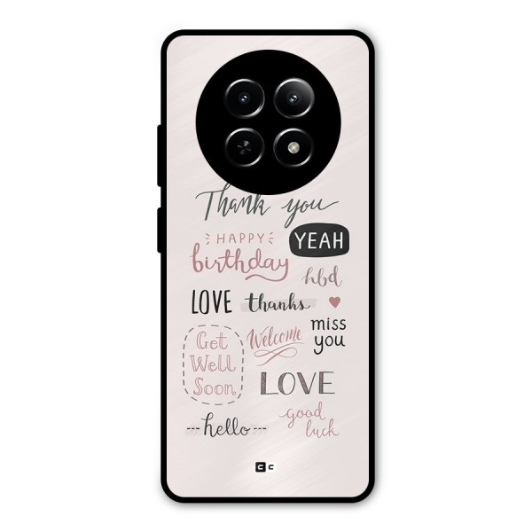 Cute Quotes Metal Back Case for Realme 12 5G