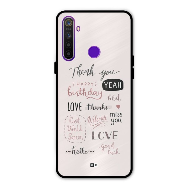 Cute Quotes Metal Back Case for Realme 5