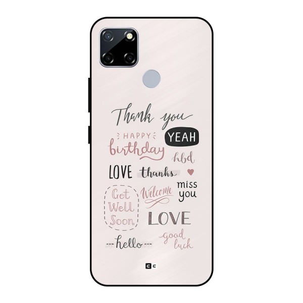 Cute Quotes Metal Back Case for Realme Narzo 20