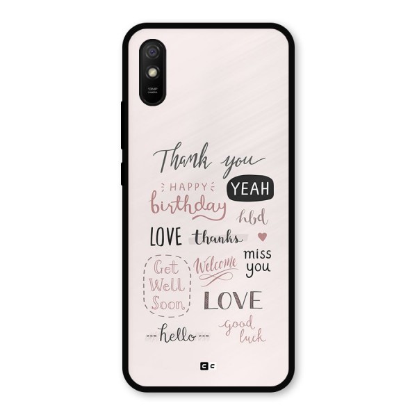 Cute Quotes Metal Back Case for Redmi 9a