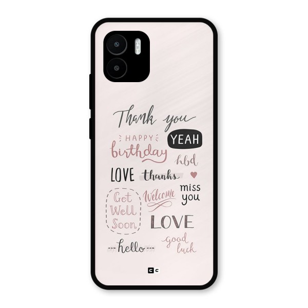 Cute Quotes Metal Back Case for Redmi A1