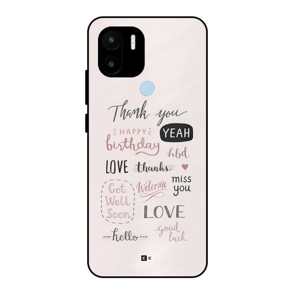 Cute Quotes Metal Back Case for Redmi A2 Plus