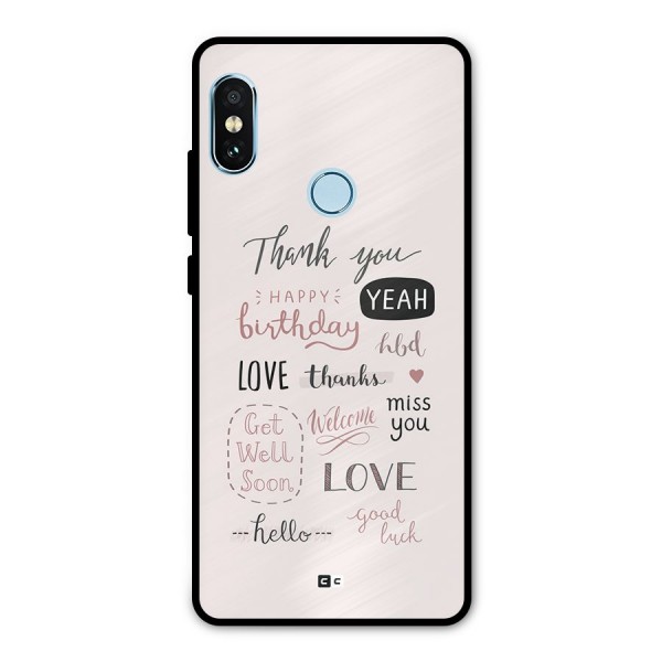 Cute Quotes Metal Back Case for Redmi Note 5 Pro