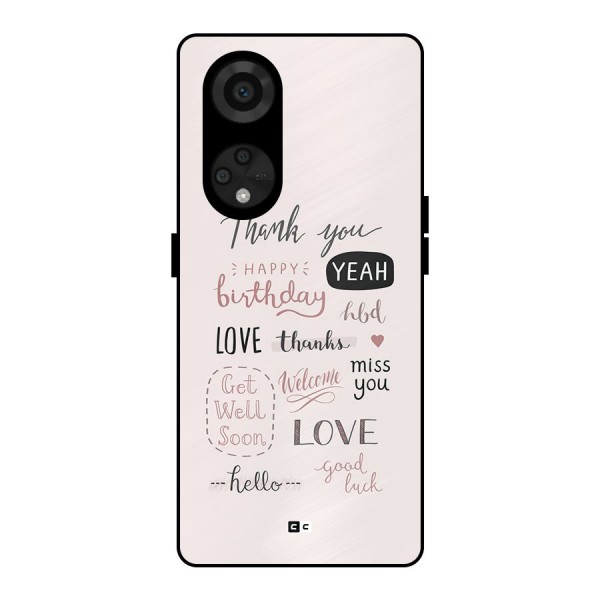 Cute Quotes Metal Back Case for Reno8 T 5G