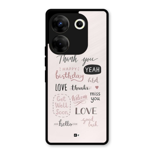 Cute Quotes Metal Back Case for Tecno Camon 20