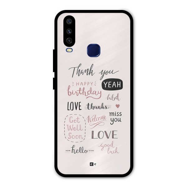 Cute Quotes Metal Back Case for Vivo U10