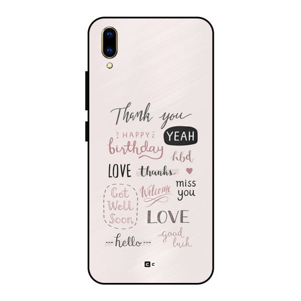 Cute Quotes Metal Back Case for Vivo V11 Pro